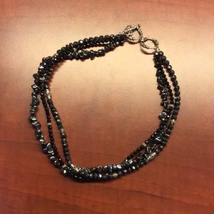Silpada black onyx, hematite & silver necklace